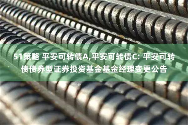 51策略 平安可转债A,平安可转债C: 平安可转债债券型证券投资基金基金经理变更公告