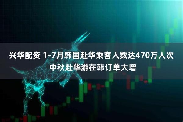 兴华配资 1-7月韩国赴华乘客人数达470万人次 中秋赴华游在韩订单大增